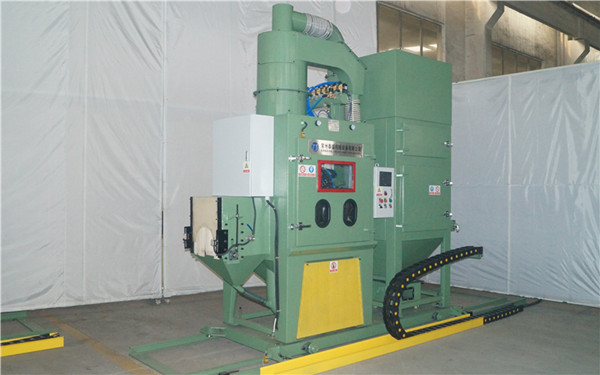 Oil Pipe Pin Thread Automatic Blasting Machine , Movable Blast Cleaning Equipment