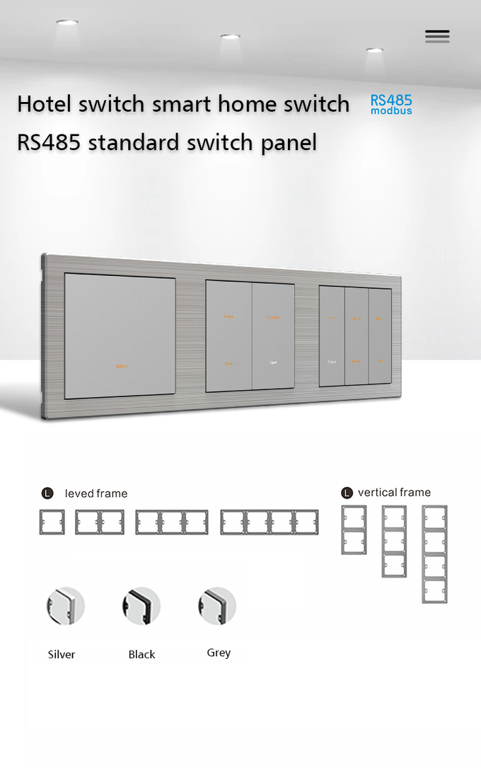 5 conjoined Wall Switch RS485 Proximity Sensor Backlight Function