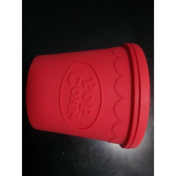 FDA Glass Microwave Popcorn Maker , Red Micro Popcorn Popper 16 * 16 * 16