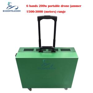 Buy cheap Built In Battery Trolley Drone Signal Jammer 6 Channels 3000m Range product