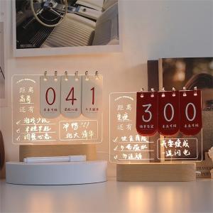Customize Wooden Table Lamp Base Acrylic Reminder card decoration memo Luminescent note board