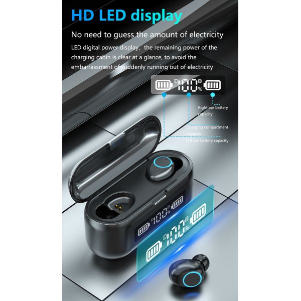 ROHS Noise Reduction Bluetooth Earphones With Mic IPX7 Waterproof