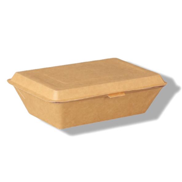 Quality 400ml Corrugated Clamshell Box Customizable Paper Take Out Food Containers for sale