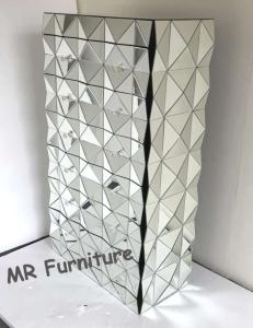 China French Style Mirror Chester Drawers Furniture , 6 Drawers Mirrored Console Chest on sale
