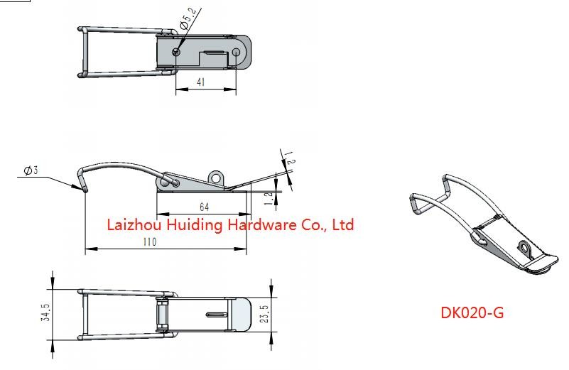 Self Locking Galvanized Spring Loaded Toggle Latch Shockproof With Keyhole