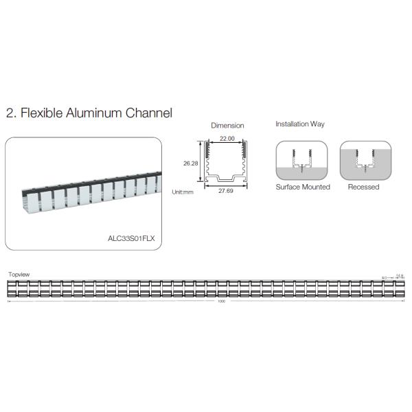 flexible aluminum mounting channel for neon LED flex light