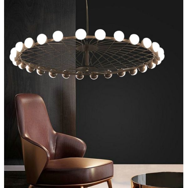 Duplex Building Ferris Wheel Large Chandelier Creative Industrial Ring Pendant Light(WH-AP-588)