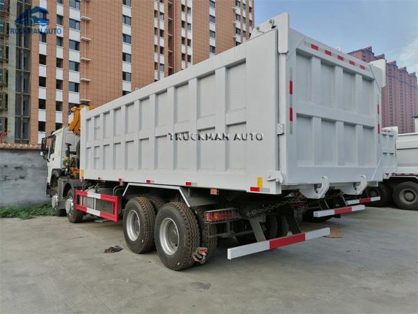 Quality 50 Tons 23.5m3 Sinotruk Dump Truck With Crane for sale