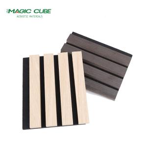 Customized Edge to Edge 13mm Oak Veneer Wood Acoustic Insulation for Soundproofing