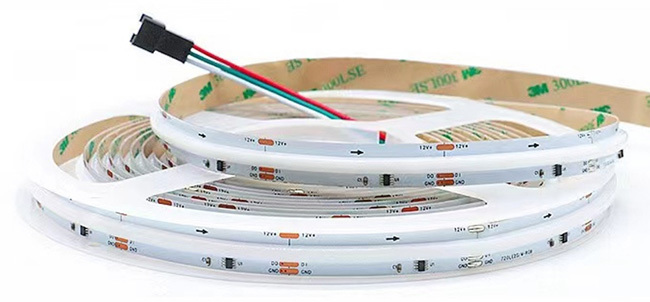 24v Addressable LED Light Strip Rgb Dimmable Cob Light Strip With 672 Leds Quantity