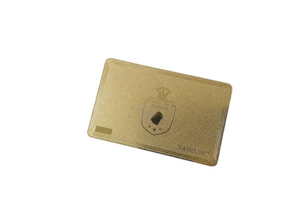 Quality 0.8mm Membership VIP Card QR Code Signature Panel Metal Gold Frosted for sale