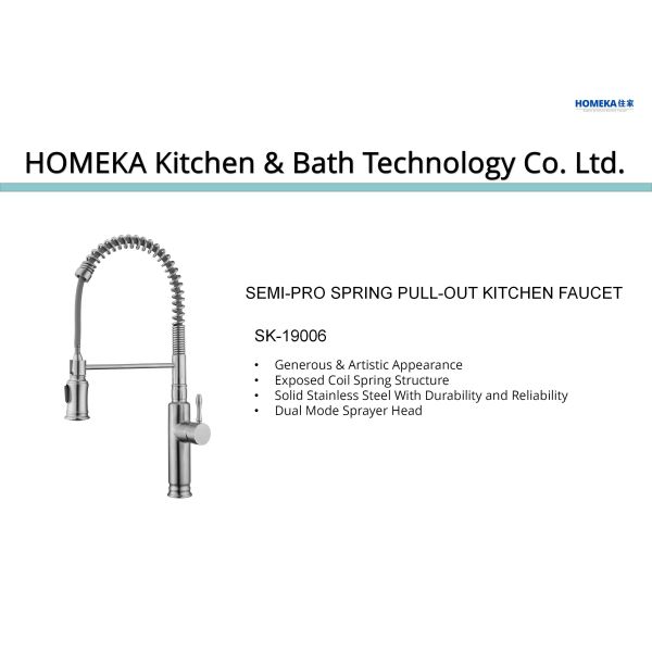 18/10 Stainless Steel Flexible Kitchen Faucet With Retractable Pull Down Hose