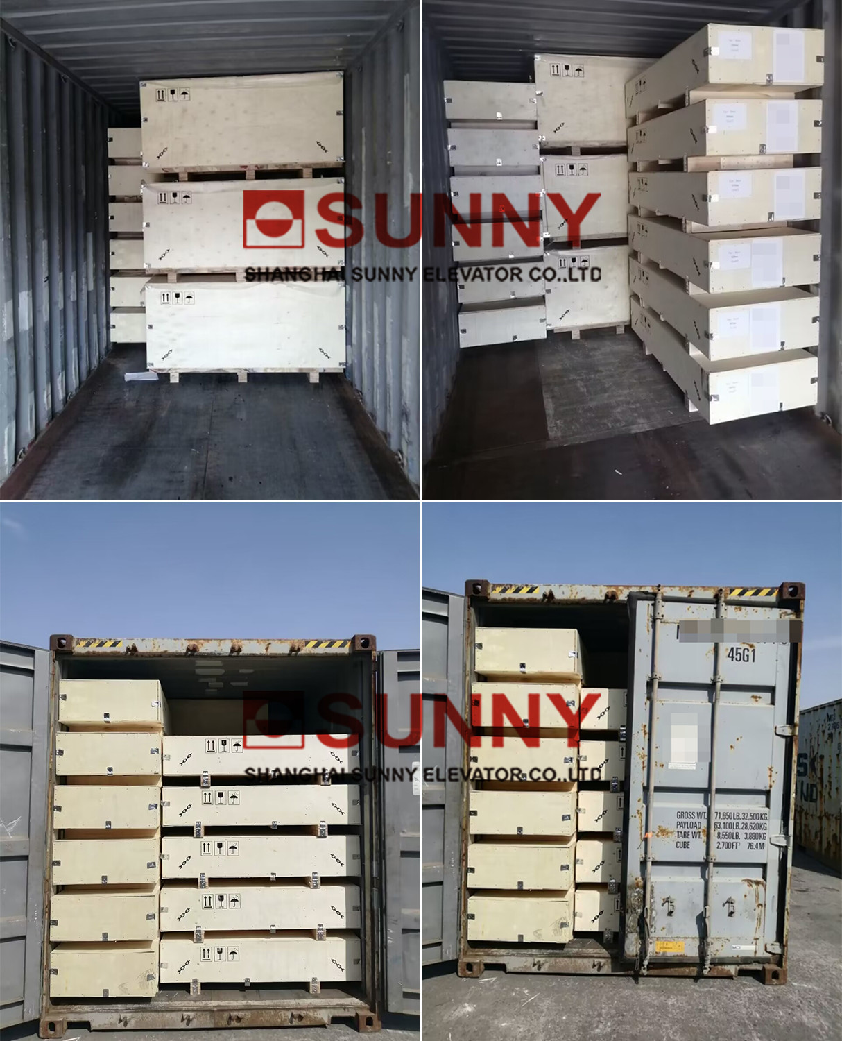 Passager Elevator Landing Door Device Center Opening Common Weight Type