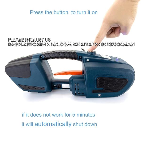 Quality Electric Strapping Machine For 1/2-5/8 Inch PP PET Strap Automatic Strapping Tool With 2X4000mAh Battery Handheld for sale