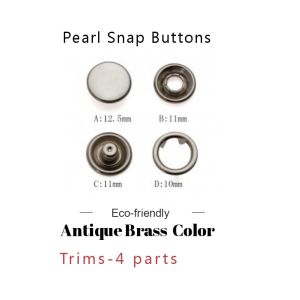 Decorative Bulk 16L Pearl Brass Snap Buttons
