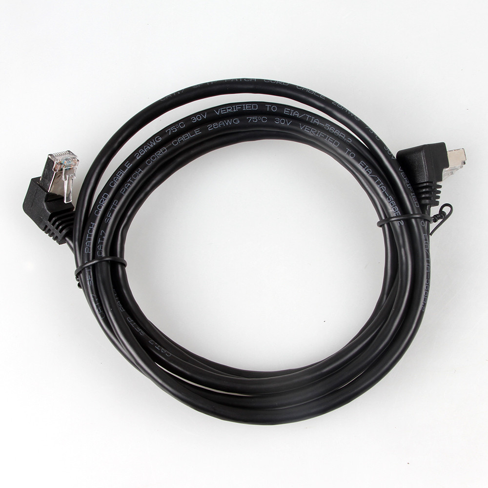 OEM Stable Cat7 Patch Cord 90 Degree To 270 Degree Upward Angled