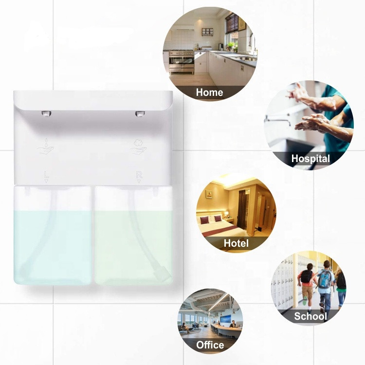 3.7W Wall Mounted Automatic Foam Soap Dispenser OEM Two Spouts Airport