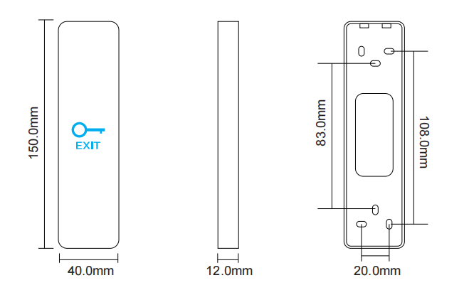 C150A(White) / C150B(Black) Touchless infrared sensor exit button Door Release Switch Access Control Door Exit Button