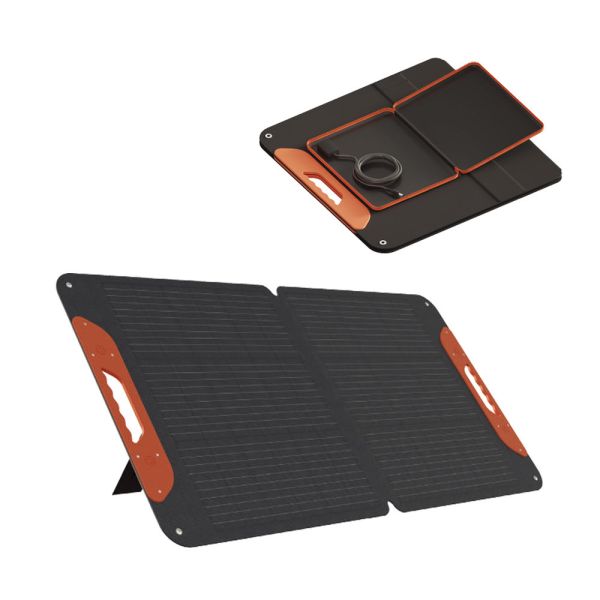 100W Portable Folding Solar Panels with DC5521 Connector and 22% Efficiency for Extreme Temperatures -40℃ to 85℃