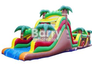 Buy cheap Jungle Inflatable Obstacles Courses / Obstacle Course Jumpers With Slide product