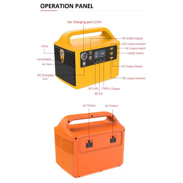 LFP Lithium Solar Generator Battery 300W 500W Emergency Power Supply