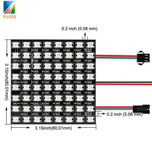 China 8x8 RGB LED Matrix Panels , LED Pixel Screen APA102C WS2812B SK6812 on sale