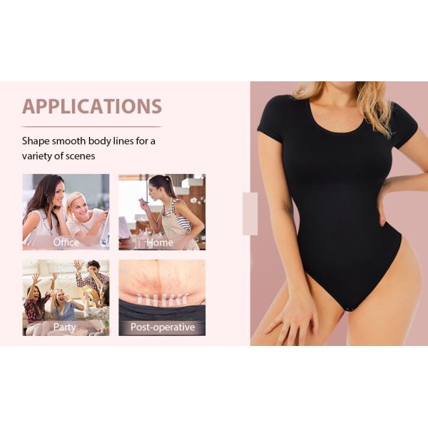 Solid Pattern O-Neck Tank Top Bodysuit for Women Summer Collection by HEXIN Sizes M