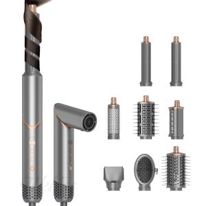 Professional 8 in 1 Hair Styler Hot Air Brush Multi Curling Drying Straightening Negative Ion Folding Gift Set