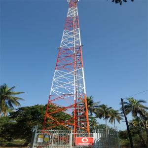 30-80m Galvanized Telecommunication Mast 3 Legged Angular Steel Tower