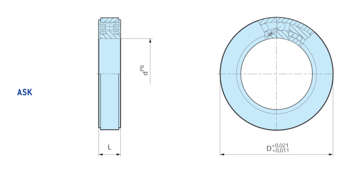 ASK40 50 60 239 One Way Bearings Roller Freewheel Bearing For Cutting Machine