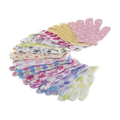 Quality House Exfoliating Bath Mitt Body Wash Gloves Wave Pattern Printed for sale