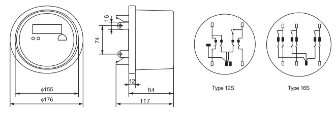New Arrival 3 Phase Ansi Energy Meter 100A Round Electrical Meter Socket Base