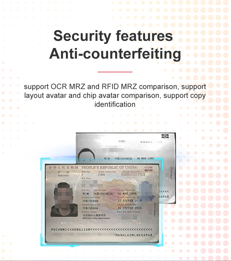 Sinocecu Passport Reader/Scanner Fast and Accurate Identity Verification Megapixels 5.0 1-