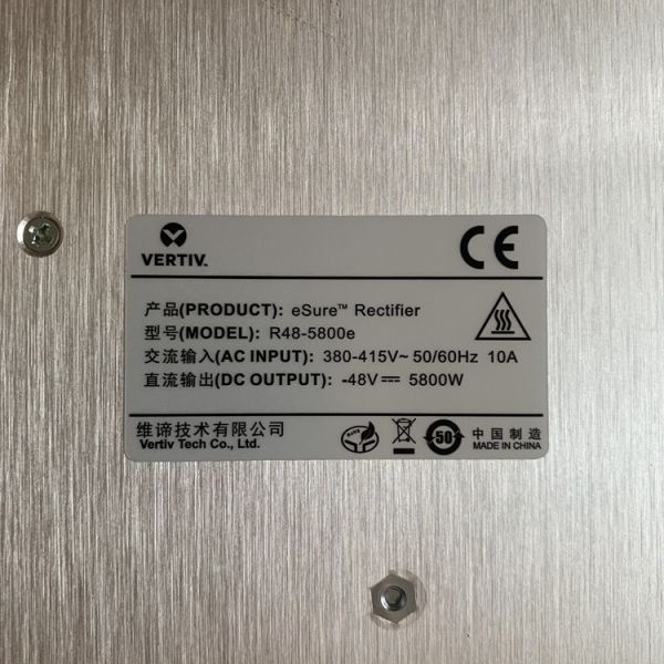 Emerson R48-5800A R48-5800E Rectifier Module -48 VDC 5800 W 100A Power Supply