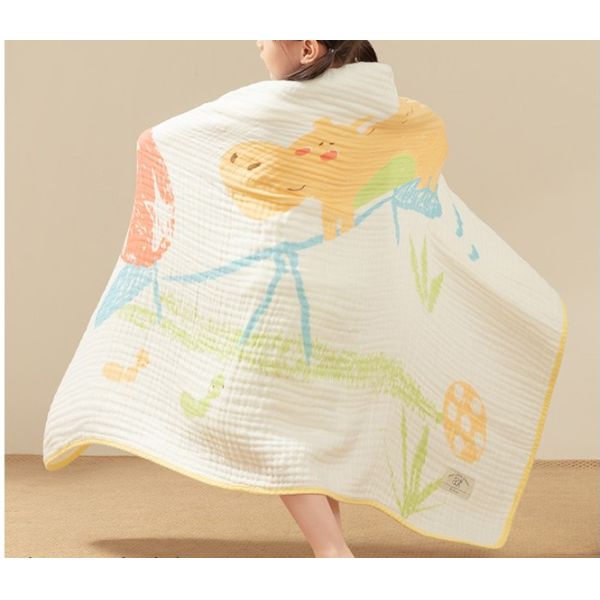 40S Six Layers Combed Cotton Printed Gauze Fabric 260gsm lightweight
