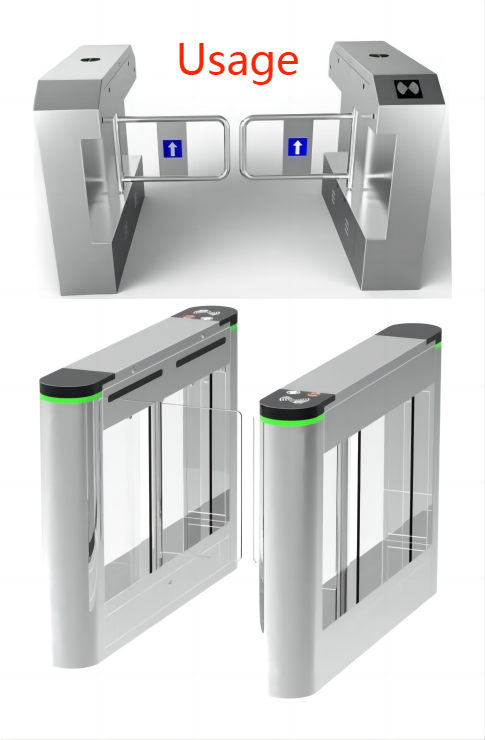 30W/2A Automatic Swing Barrier Gate For Pedestrian Passageway Advertising