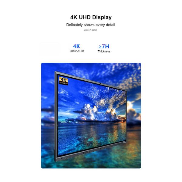 65 Inch 32GB Smart LED LCD Interactive Flat Panel Display With BuiltIn Camera And Mic