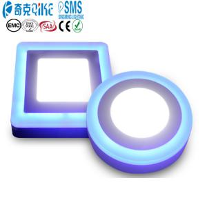 Buy cheap Round Square Double Color Led Ceiling Panel Lamp Surface Mounted SMD Recessed12+6W LED Panel Light product