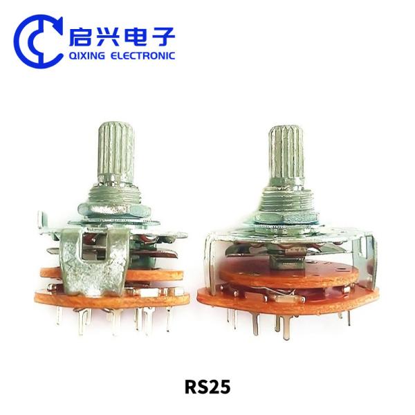 Quality 2pcs RS25 Potentiometer Rotary Band Switch 3 Pole 4 Position for sale