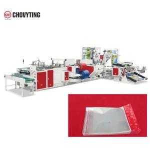China 2 Lines PE PP Side Sealing Bag Making Machine 120pcs/min With Self Adhesive Tape on sale
