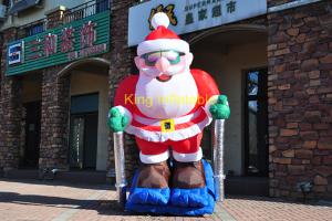 Buy cheap 3m Inflatable Santa Claus Skiing Dancing Skateboarding product