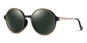 China Round Pattern Glass Polarized Sunglasses , Polarized Sunglasses Metal Frame on sale