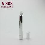 SRS empty 15ml silver glass roller ball bottle with silver aluminum cap