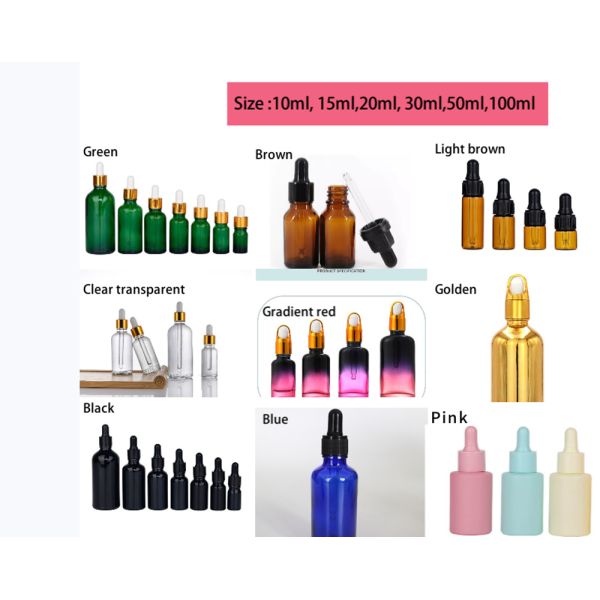 1oz 2oz 5ml 10ml 15ml 20ml 30ml 50ml Glass Cosmetic Serum Bottle White Frosted Round Shoulder Dropper Bottle for Essential Oil