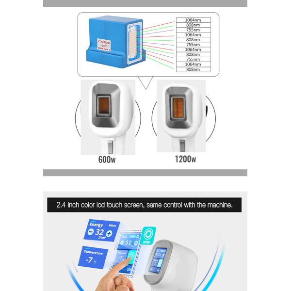 2000W Portable 808 Diode Laser Hair Removal Machine Painless Epilation Device