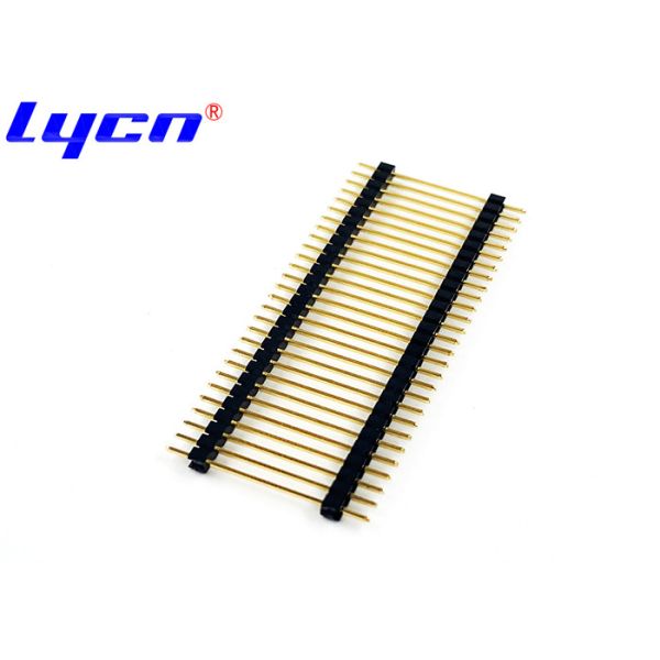 180 Degree Pin Header Connectors Black PA9T 2.0mm Pitch Dual Plastic Single Row