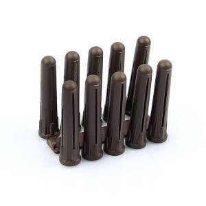 Blocks Brown Plastic Wall Plugs HDPE Ergonomic Design 7MM X 40MM