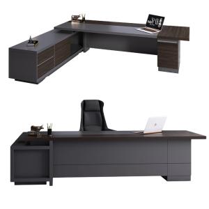 China Modern Office Desk Boss Desk end L-Shape Computer Desk with 50mm Thickness Table Top on sale