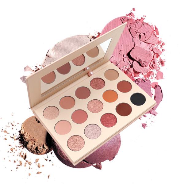 17*12*3cm Waterproof Natural Glitter Eyeshadow Palette With Morror