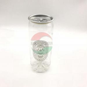 China 500ml Transparent Beverage Cans , Food Grade PET Plastic Soda Can Covers on sale